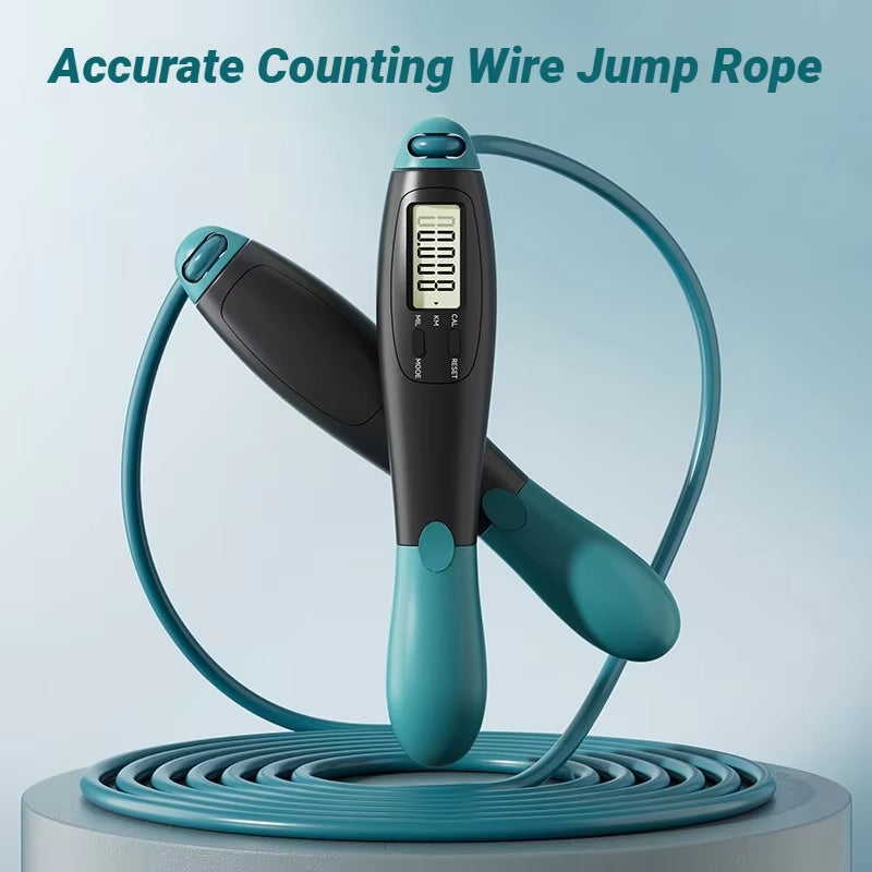 Counting Jump Rope Steel Skipping Exercise Adjustable Fitness Gym Training Home Equipment Sports Adult Student Exam