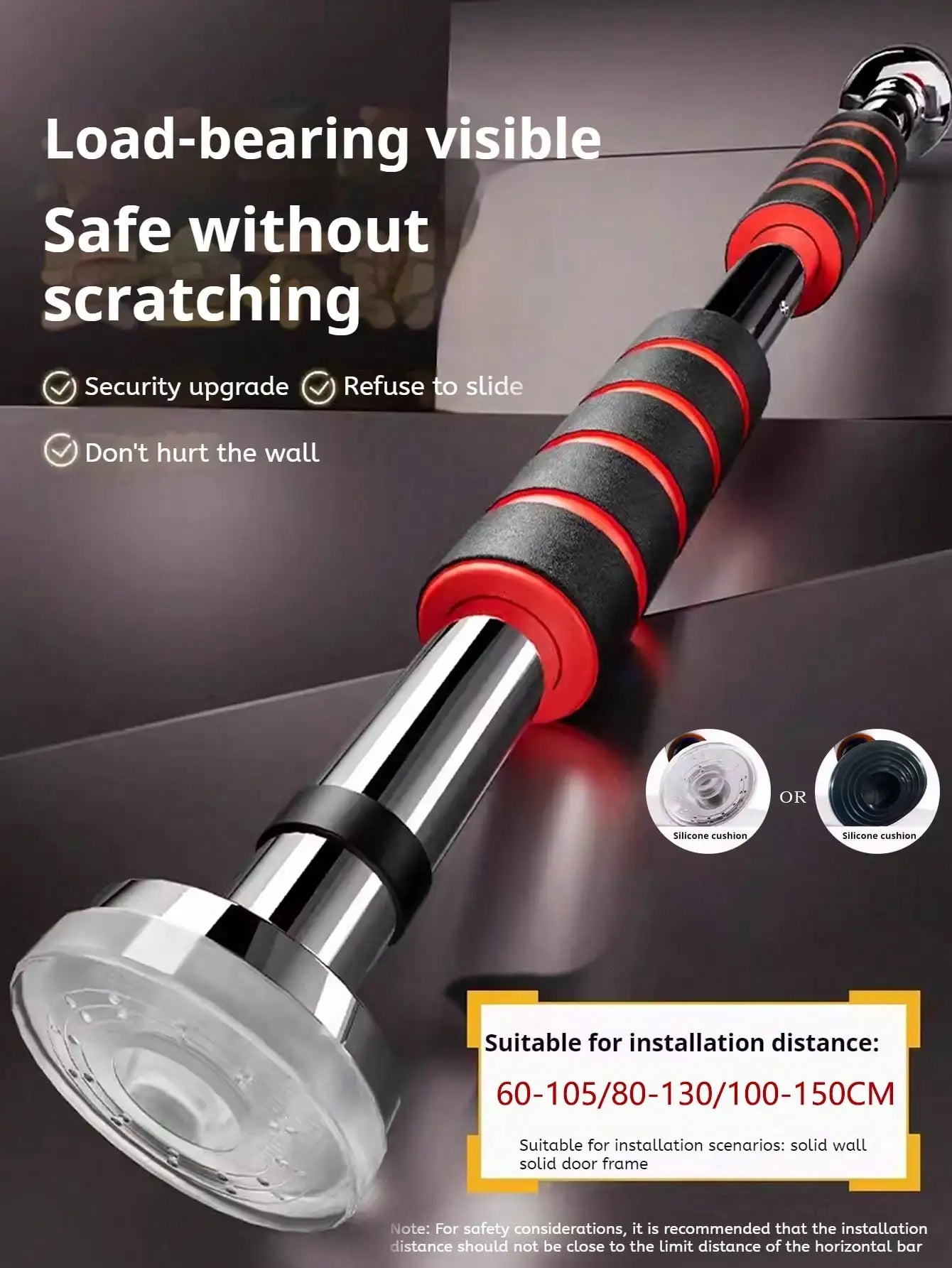 Adjustable Doorway Pull-Up Bar – Heavy-Duty Telescopic Chin-Up Bar with Non-Slip Grip for Home Gym Strength Training