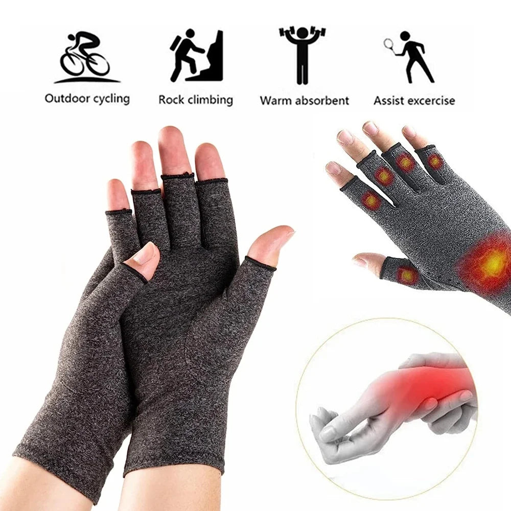 Compression Arthritis Gloves (1 Pair) – Fingerless Support Gloves for Hand Pain, Stiffness & Everyday Comfort
