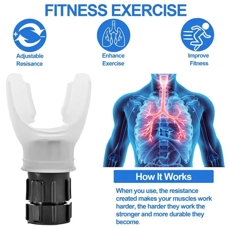 1Pcs Breathing Exercise for Lungs Portable Breath Fitness Exerciser Device Endurance Workout with Adjustable Resistances