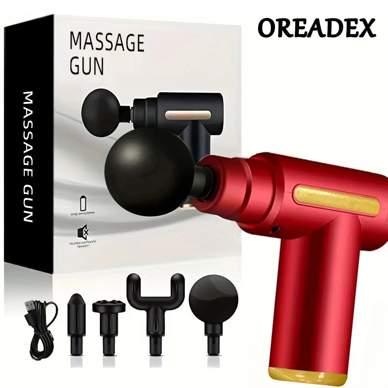 Portable Deep Tissue Massage Gun – 6-Speed Muscle Massager for Back, Neck & Full Body Recovery (USB Rechargeable)