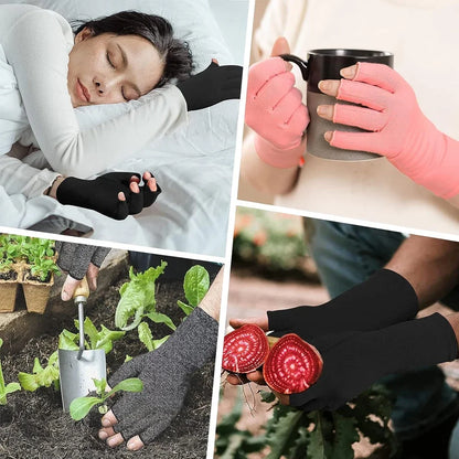 Compression Arthritis Gloves (1 Pair) – Fingerless Support Gloves for Hand Pain, Stiffness & Everyday Comfort