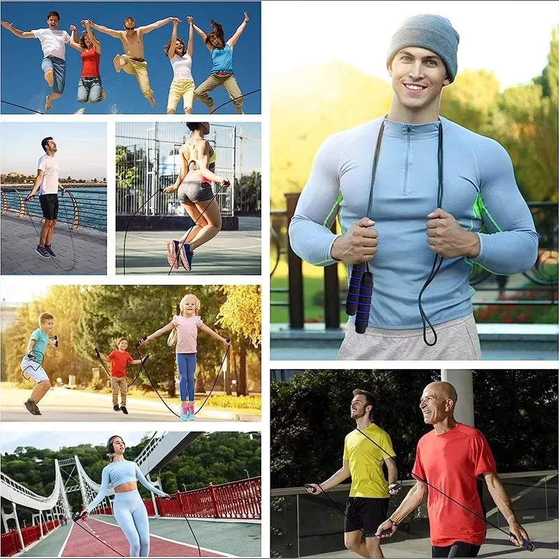 Adjustable Speed Jump Rope – Steel Wire Skipping Rope for Cardio, Fat Burn & Home Workouts