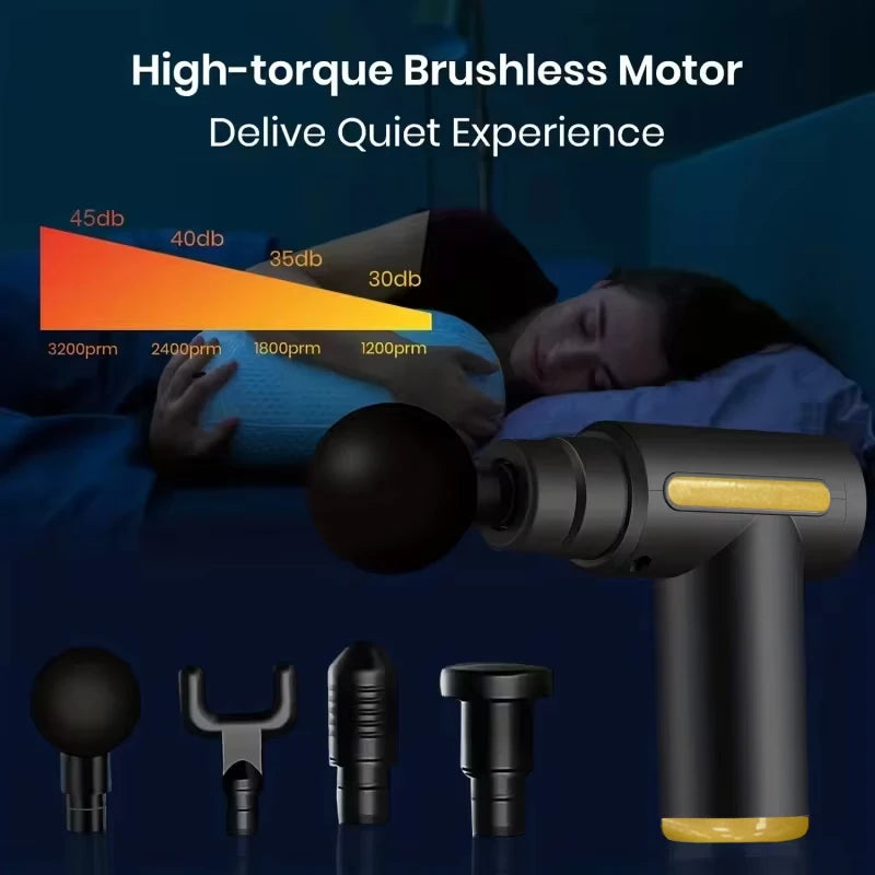 Portable Deep Tissue Massage Gun – 6-Speed Muscle Massager for Back, Neck & Full Body Recovery (USB Rechargeable)