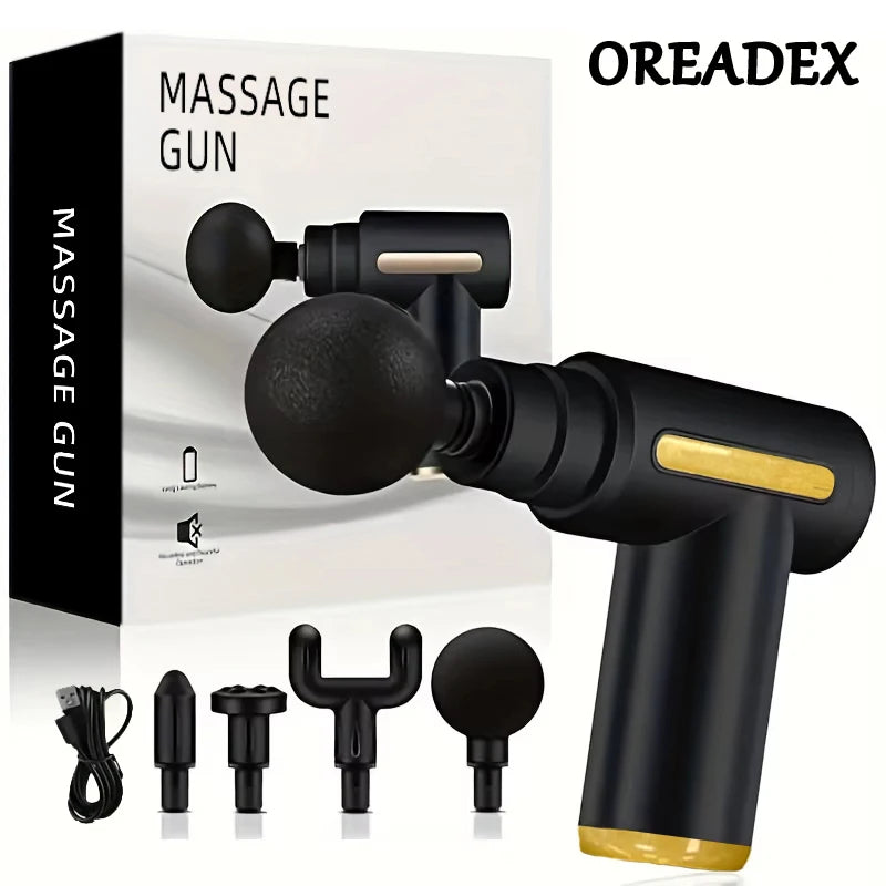 Portable Deep Tissue Massage Gun – 6-Speed Muscle Massager for Back, Neck & Full Body Recovery (USB Rechargeable)