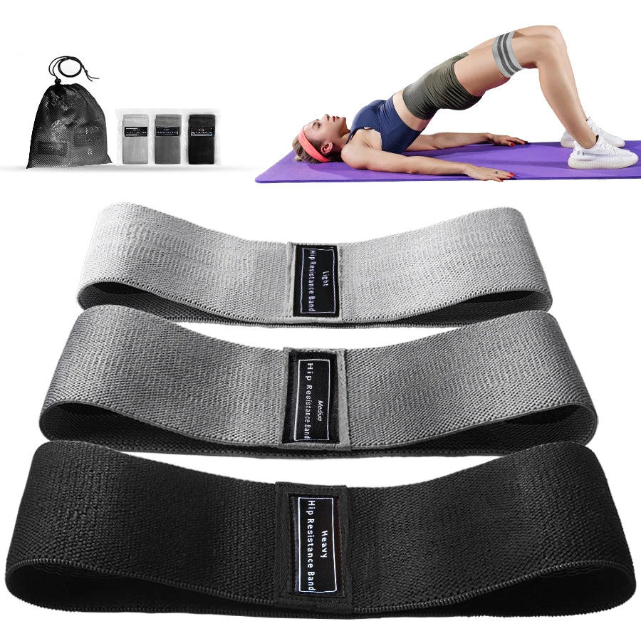 Fabric Resistance Bands Set – Non-Slip Hip & Glute Bands for Booty, Legs & Home Workouts