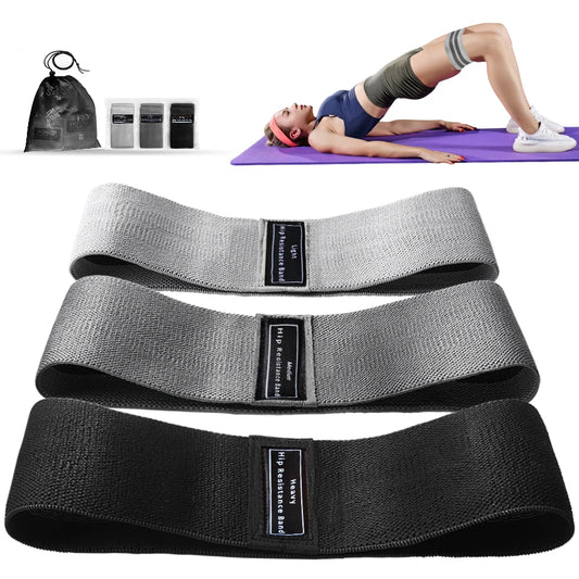 Fabric Resistance Bands Set – Non-Slip Hip & Glute Bands for Booty, Legs & Home Workouts