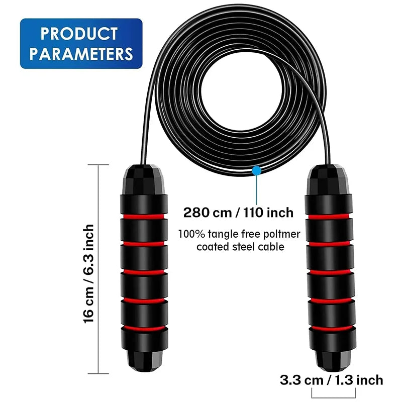 Adjustable Speed Jump Rope – Steel Wire Skipping Rope for Cardio, Fat Burn & Home Workouts